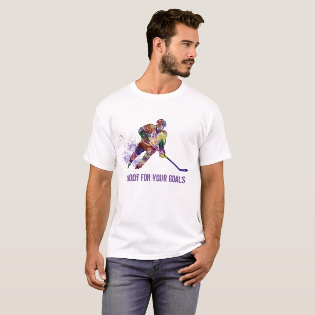 T-shirt Tir pour vos objectifs Citation de hockey inspiré (Devant entier)