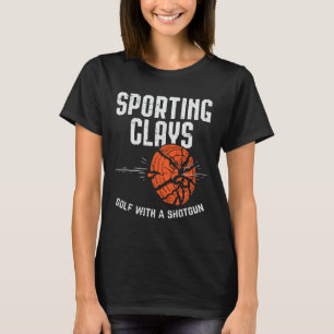 T-shirt Tir sur plateaux de golf avec un fusil de chasse p