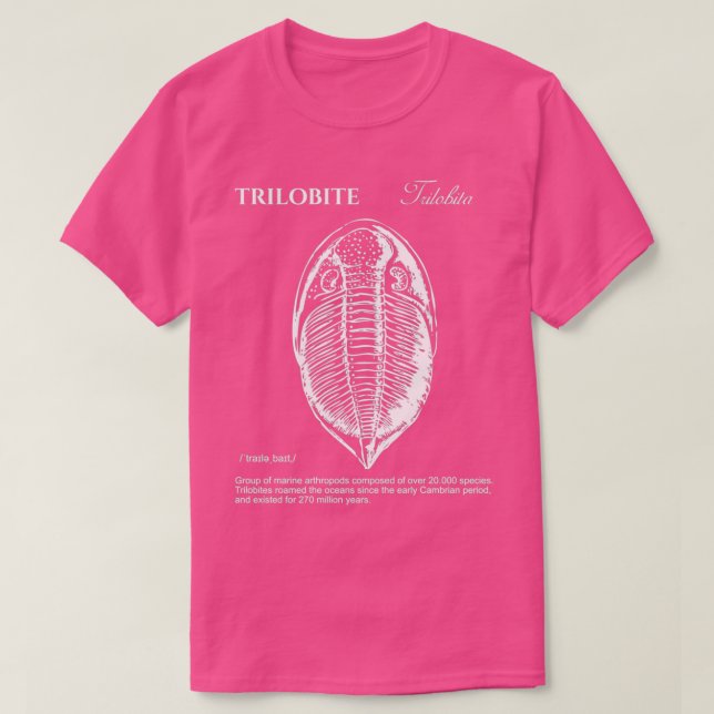 T-shirt tirage de biologie vintage trilobite (Design devant)