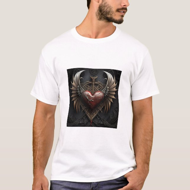 T-shirt Tirage de coeur Design Logo (Devant)
