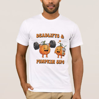 T-shirt Tirage de terre et boissons à la citrouille, fitne