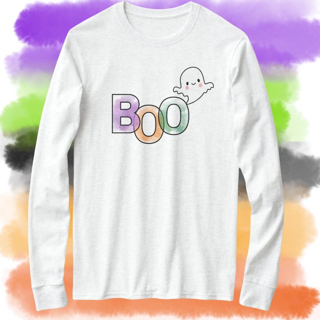 T-shirt Tirage d'Halloween de Boom Ghost à manches longues (Créateur téléchargé)