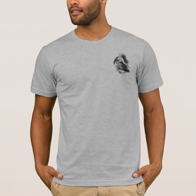 T-shirt Tirage Vintage d'oiseaux de cigogne blanche (Devant)