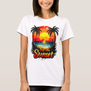 T-shirt Tire le tee-shirt de volley-ball Sunset - Parfait
