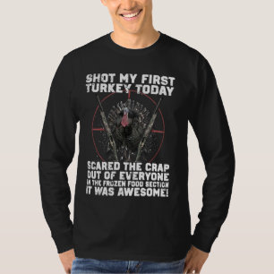 T-shirt Tiré Ma Première Turquie Aujourd'Hui, Chasse Amusa