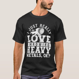 T-shirt Tiré Mettre Plus Lourd J'Aime Vraiment Jeter Lourd