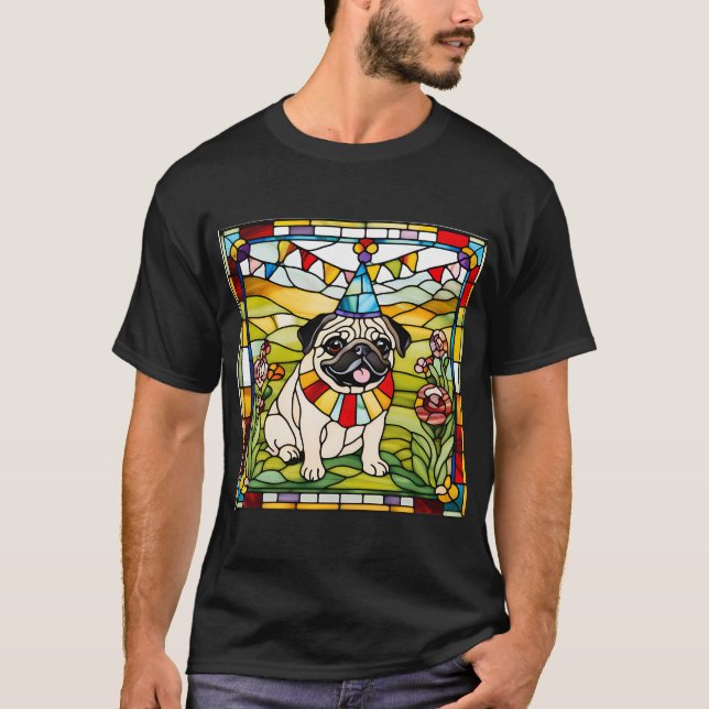 T-shirt Tirelire Pug de fête : Paul (Devant)