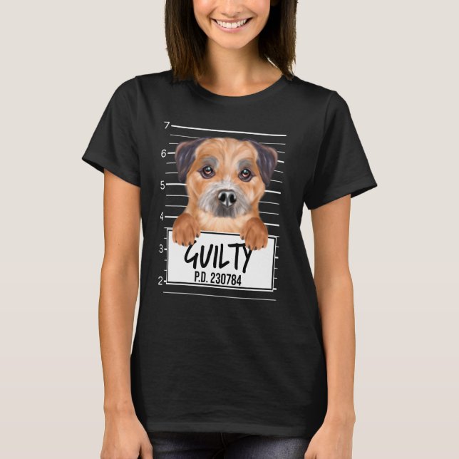 T-shirt Tireur de frontière Mugshot Chien Coupable (Devant)