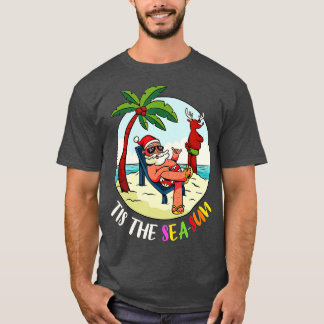 T-shirt Tis The Sea-Sun Funny Santa Beach Summer Christmas