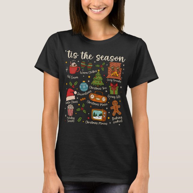 T-shirt Tis the Season Cozy Christmas Icons Holiday Shirt (Devant)
