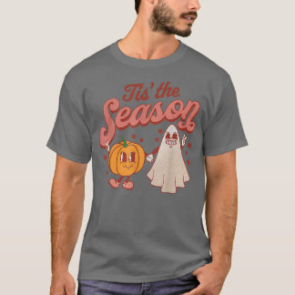 T-shirt Tis the Season Pumpkin Boo 60s 70s Hippie Hallowee