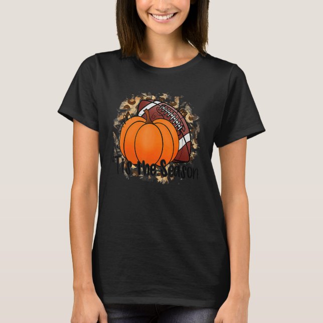 T-shirt Tis The Season Pumpkin Leaf Latte Fall Thanksgivin (Devant)