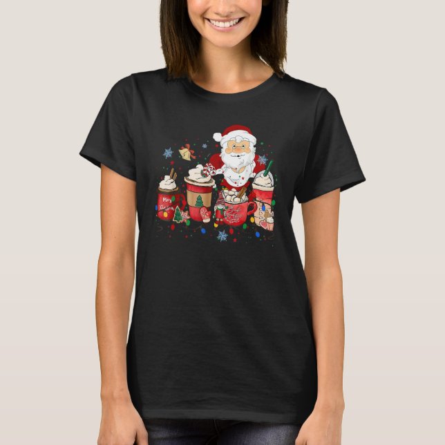 T-shirt Tis The Season Santa Christmas Coffee (Devant)