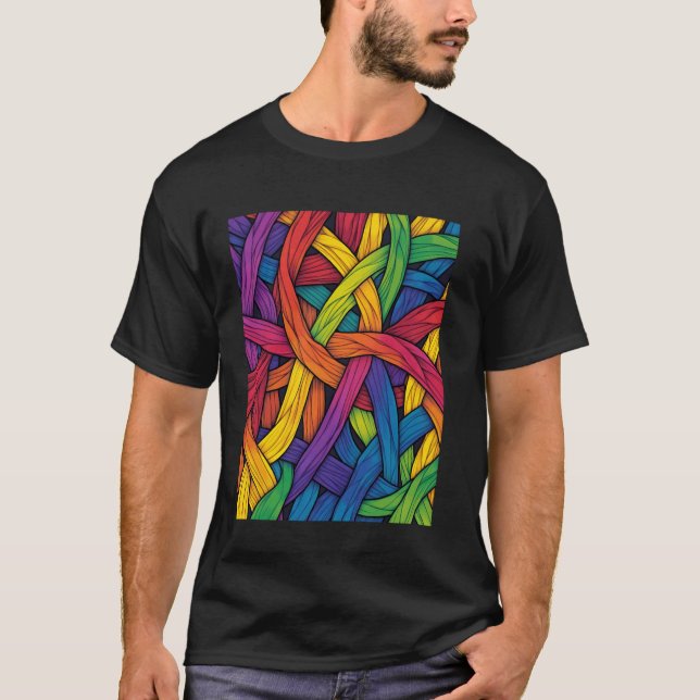 T-shirt Tisser Pride Arc-en-ciel vibrant (Devant)