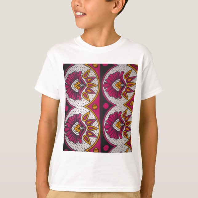 T-shirt Tissu africain coloré Motif Art Print (Devant)