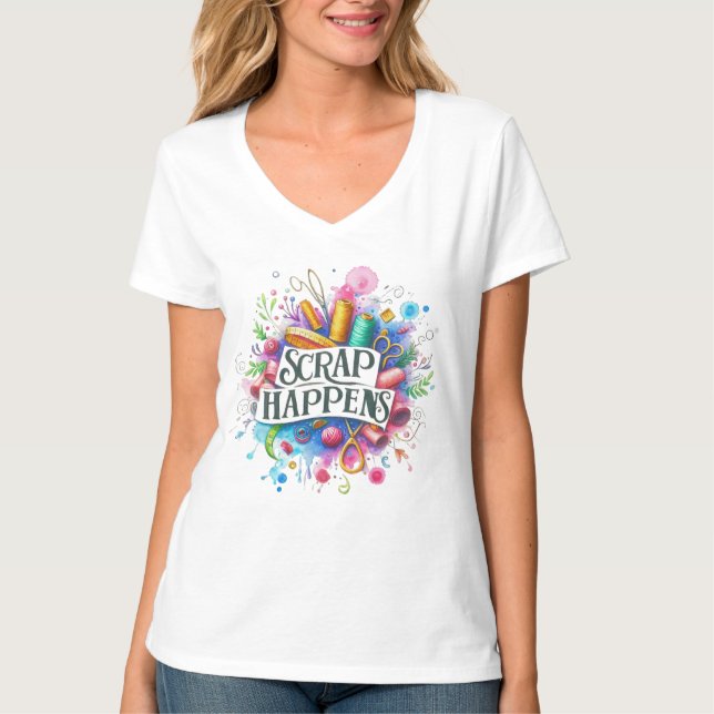 T-shirt Tissu de couture et patchwork de bricolage  (Devant)