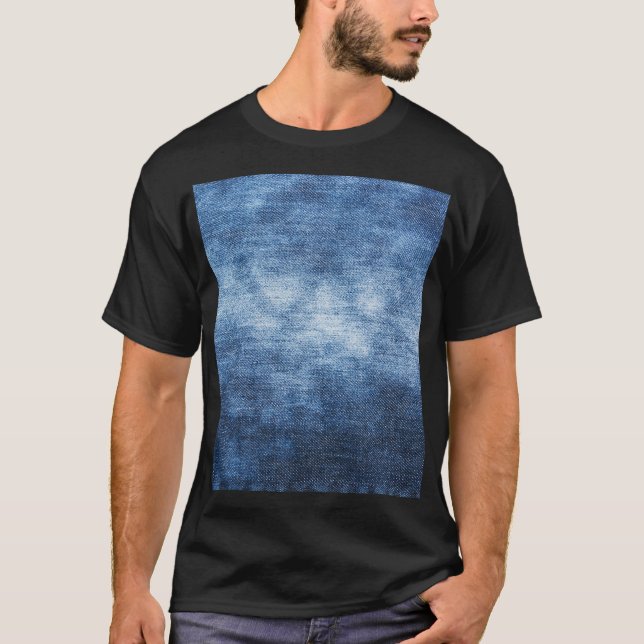 T-shirt Tissu en denim usé, arrière - plan texturé. (Devant)