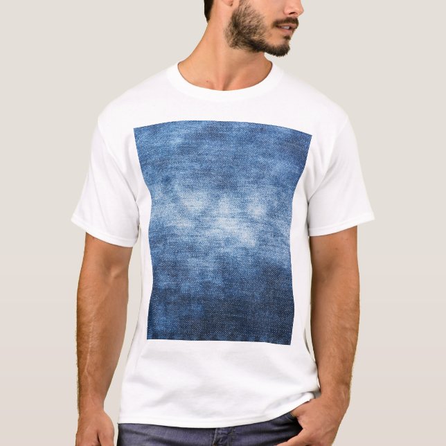 T-shirt Tissu en denim usé, arrière - plan texturé. (Devant)