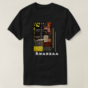 T-shirt Tissu Kwanzaa Kuba Géométrique — Tonage Terre