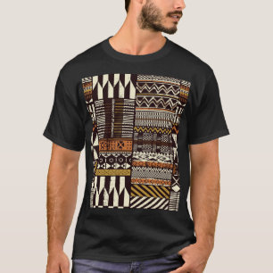 T-shirt tissu tribal africain, vintage abstrait.