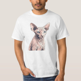 T-shirt Tissus Sphynx réaliste Chat Photo Imprimer Vêtemen
