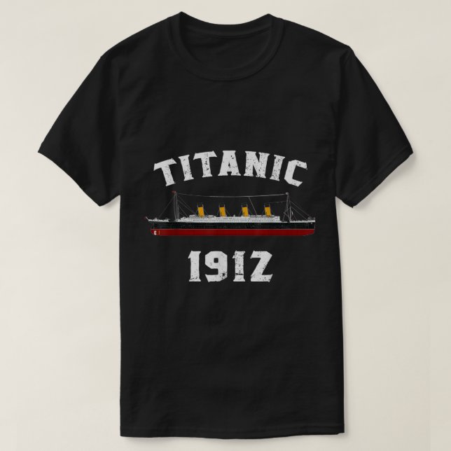 T-shirt Titanic 1912 Vintage Ship Design (Design devant)