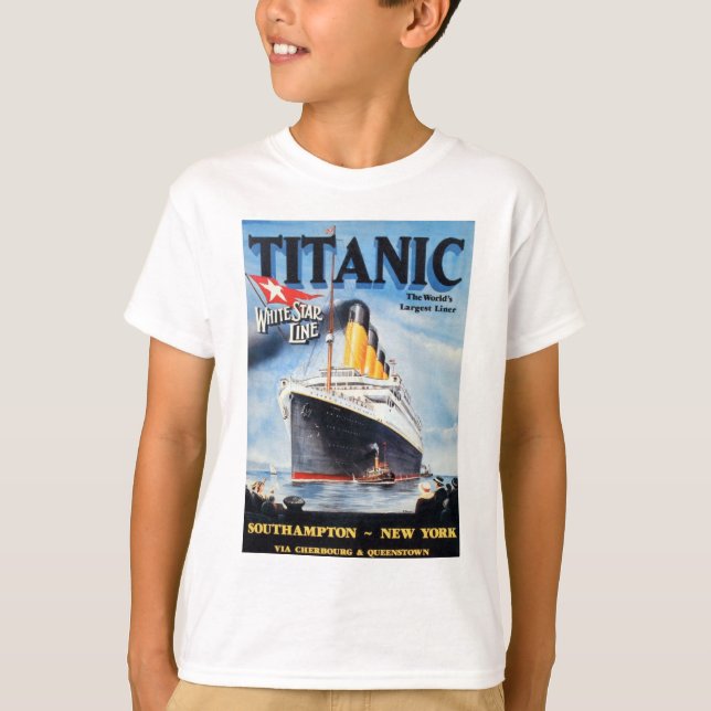 T-shirt Titanic White Star Line - Le plus grand Liner du m (Devant)