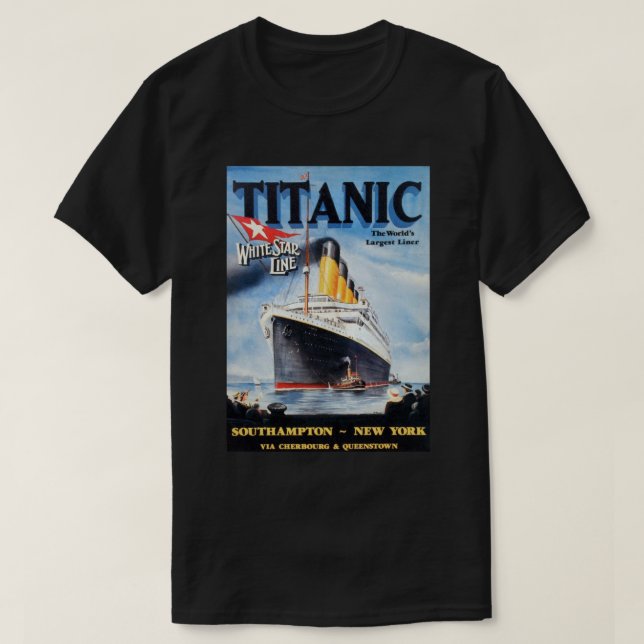 T-shirt Titanic White Star Line - Le plus grand Liner du m (Design devant)