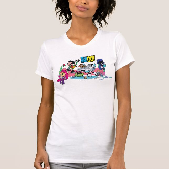 T-shirt Titans Ados, allez ! | Approches de monstres entre (Devant)