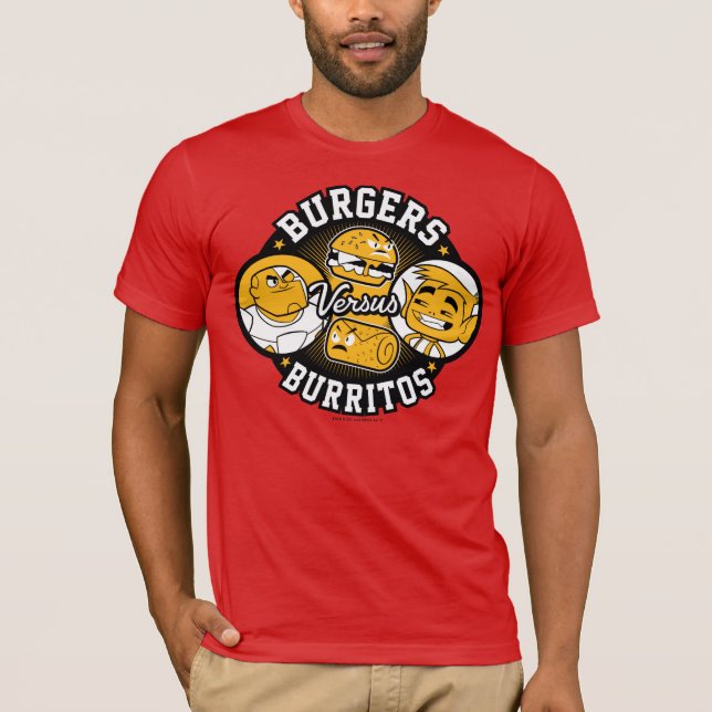 T-shirt Titans Ados, allez ! | Burgers contre Burritos (Devant)