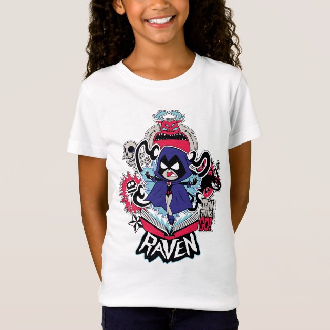 T-Shirt Titans Ados, allez ! | Raven puissance démoniaque  (Devant)
