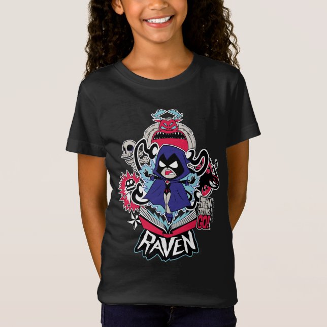 T-Shirt Titans Ados, allez ! | Raven puissance démoniaque  (Devant)