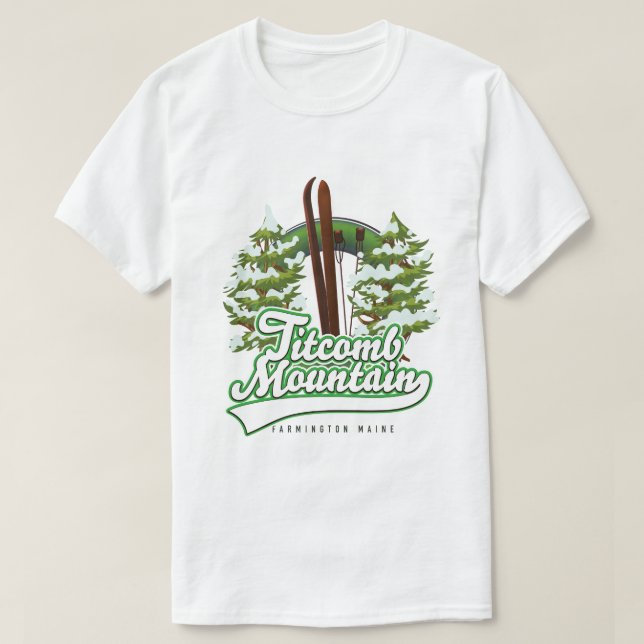 T-shirt Titcomb Mountain Farmington Maine Ski (Design devant)