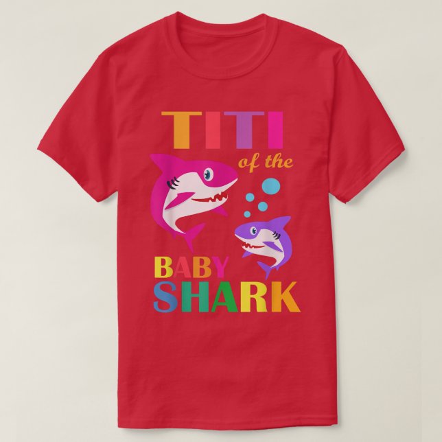 T-shirt Titi de bébé requin d'anniversaire Titi requin mèr (Design devant)