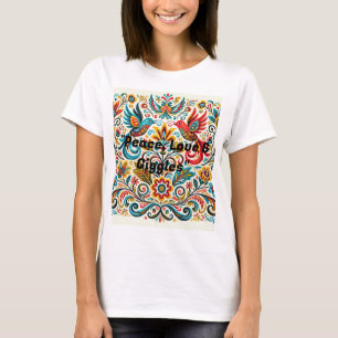 T-shirt Titre : Art populaire vibreant Modèle floral T-shi