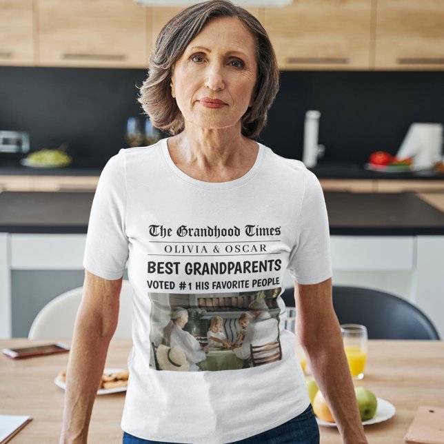 T-shirt Titre de journal personnalisé | Meilleur grand-par (Créateur téléchargé)