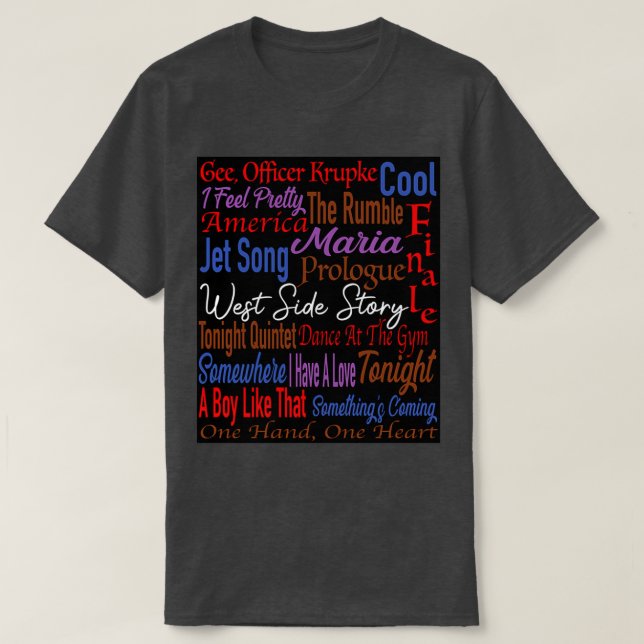 T-shirt Titre de la chanson West Side Story (Design devant)