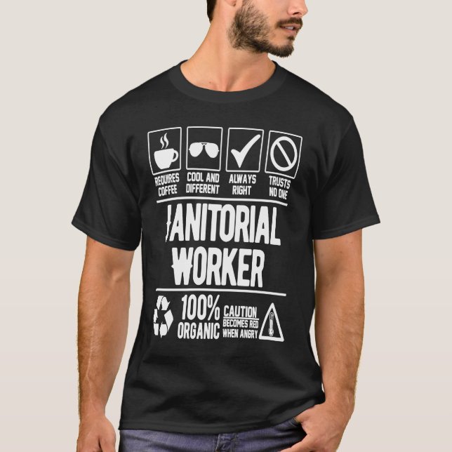 T-shirt Titre d'emploi d'agent d'entretien Citation Emploi (Devant)