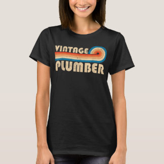 T-shirt Titre du travail vintage de plomberie Idée d'anniv