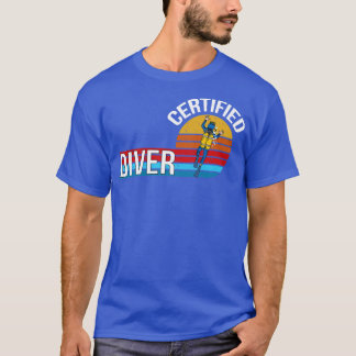 T-shirt Titre du travail vintage rétro de plongeur certifi