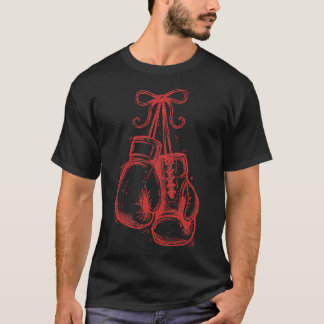 T-shirt Titre : Gants de boxe rouges Coquette avec nœud