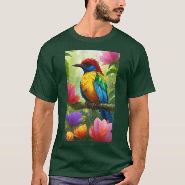 T-shirt Titre : "T-shirt Oiseaux du Costa Rica en plein es (Devant)