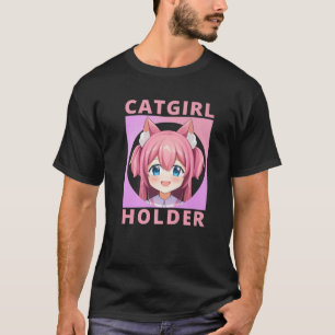 T-shirt Titulaire de catgirl, Cat Girl pièce jeton en cris