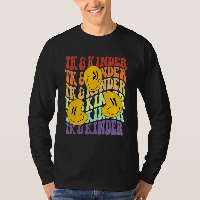 T-shirt TK and Kinder retro smile face Back To School kind (Devant)