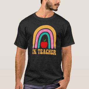 T-shirt Tk Enseignant Rainbow Pencil Femmes Retour À L'App