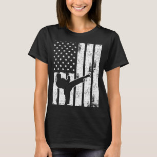 T-shirt TKD US Vintage American Flag Sports Patriotique Ta