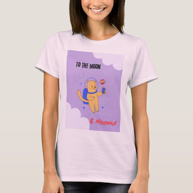 T-shirt To the moon & Meownd (Devant)