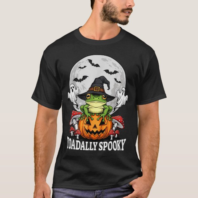 T-shirt Toadally Soky Funny Halloween Frog On Pumpkin Full (Devant)