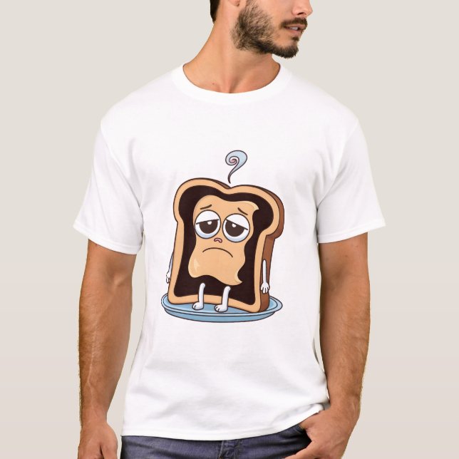 T-shirt Toast brûlé avec crise existentielle (Devant)
