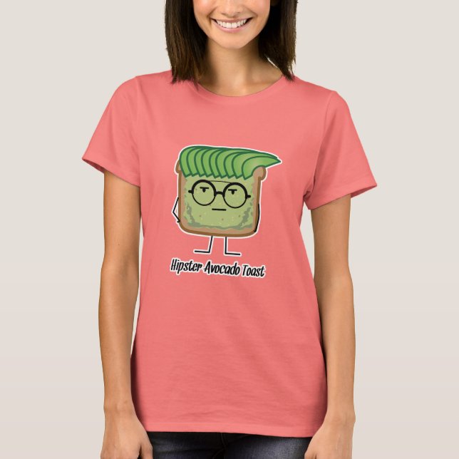 T-shirt Toast Hipster de l'Avocado lunettes de poils grais (Devant)